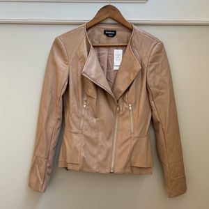 Bebe Vegan Leather Peplum Jacket